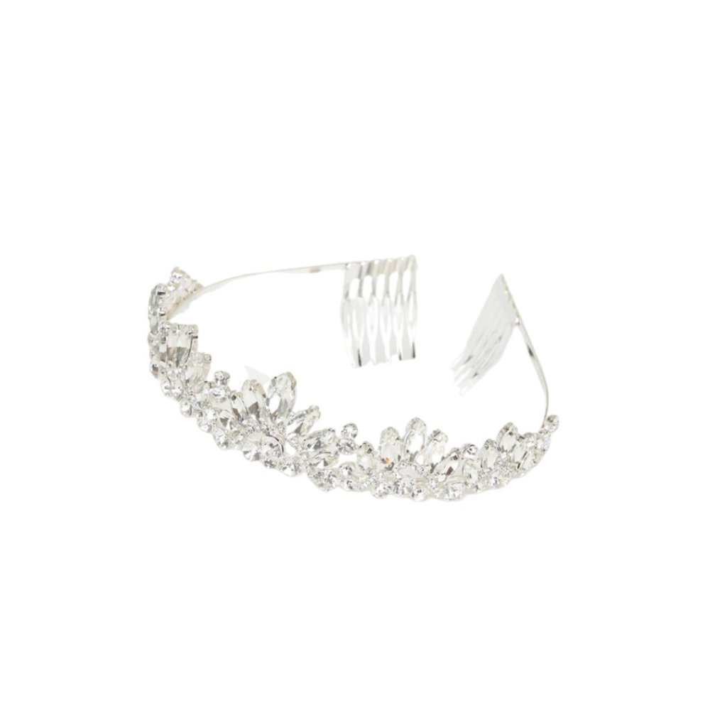 NWT Silver Rhinestone Tiara - Picture 2 of 3